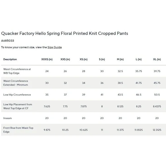 Quacker Factory Hello Spring Floral Printed Knit Cropped Pants Pink Multi XL - Picture 2 of 2